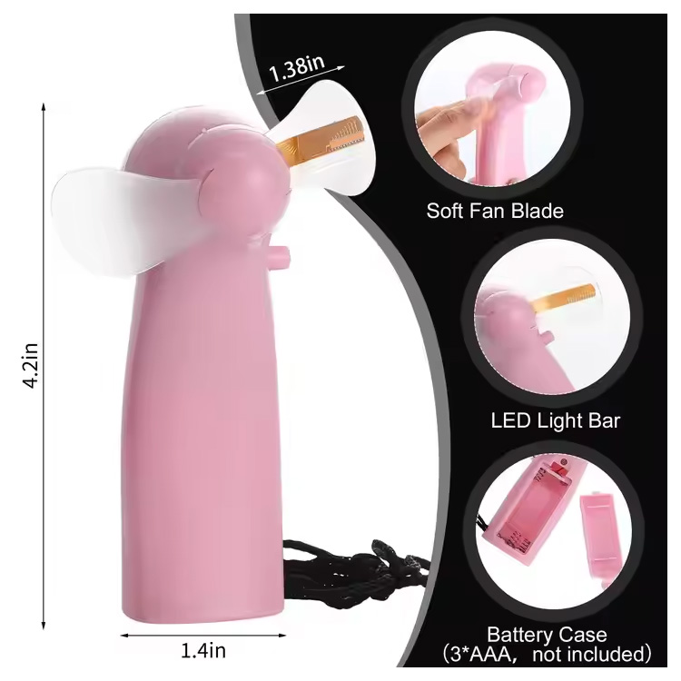 Нов мини пренослив практичен вентилатор за батерии со прилагодени пораки