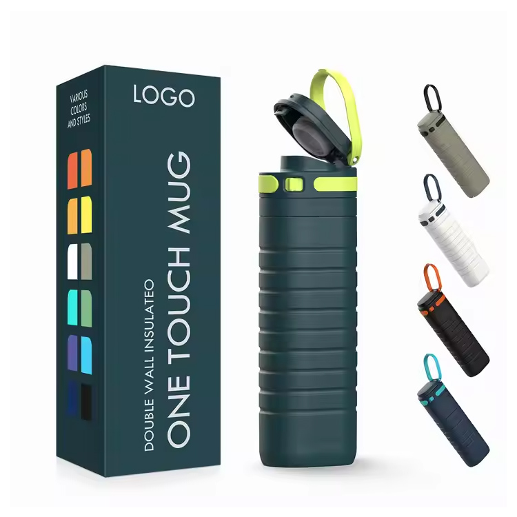 Капак на допир 500ml Патничка шолја со вакуум изолација од не'рѓосувачки челик